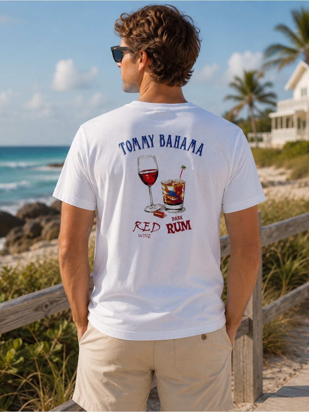 Tommy Bahama Red Wine Dark Rum Graphic Tee NWT Men’s M